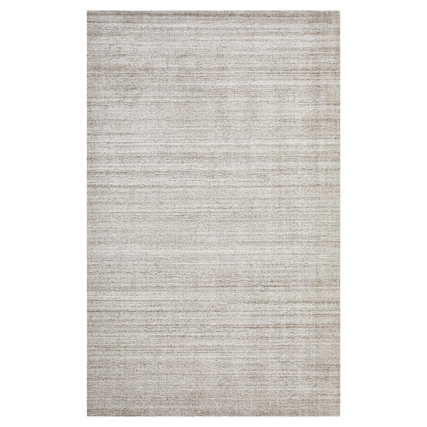 Solo Rugs Halsey Contemporary Striped Handmade Area Rug Beige For Sale