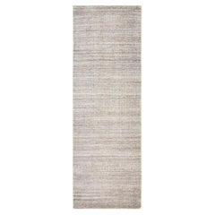 Solo Rugs Halsey Contemporary Striped Handmade Runner  Beige 2' 6" x 8' 0"