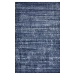 Tapis Solo Harbor Contemporary Solid Handmade Area Rug Bleu