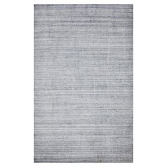 Solo Teppiche Harbor Zeitgenössischer massiver handgefertigter Teppich in Grau