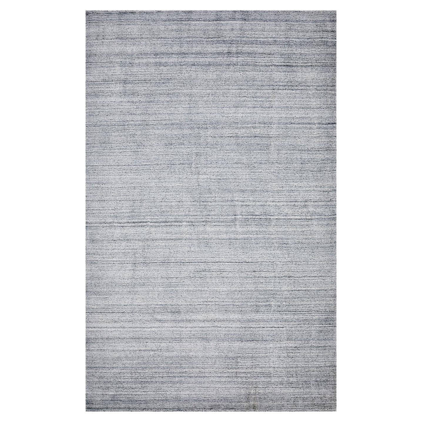 Solo Rugs Alfombra Sólida Artesanal Contemporánea Harbor Gris