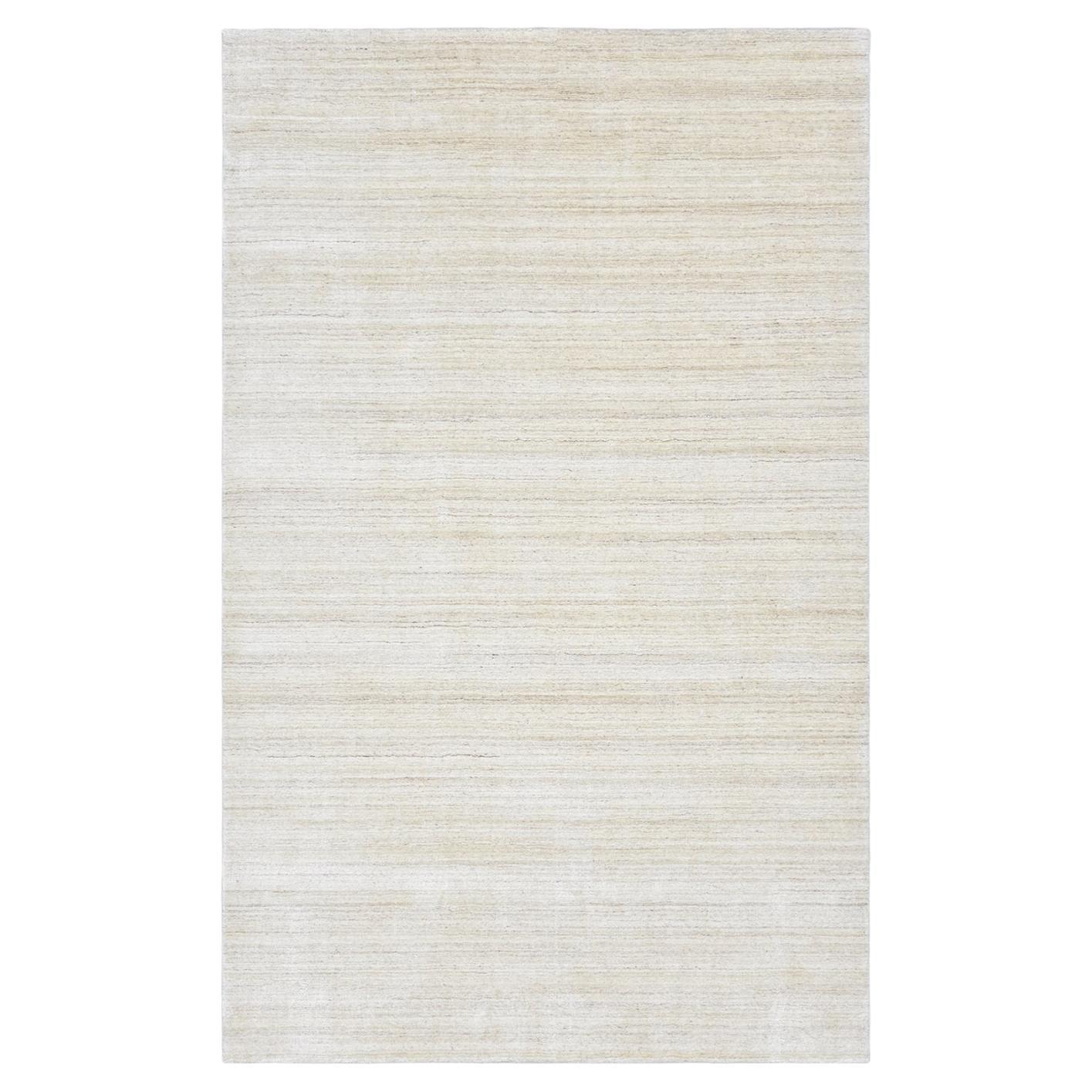 Solo Rugs Harbor Contemporary Solid Handmade Area Rug Ivory For Sale