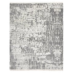 Solo Rugs Larry Contemporary Abstract Handmade Area Rug Gray