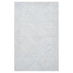 Einzel Solo Teppiche Linda Zeitgenössischer geometrischer handgefertigter Teppich in Grau