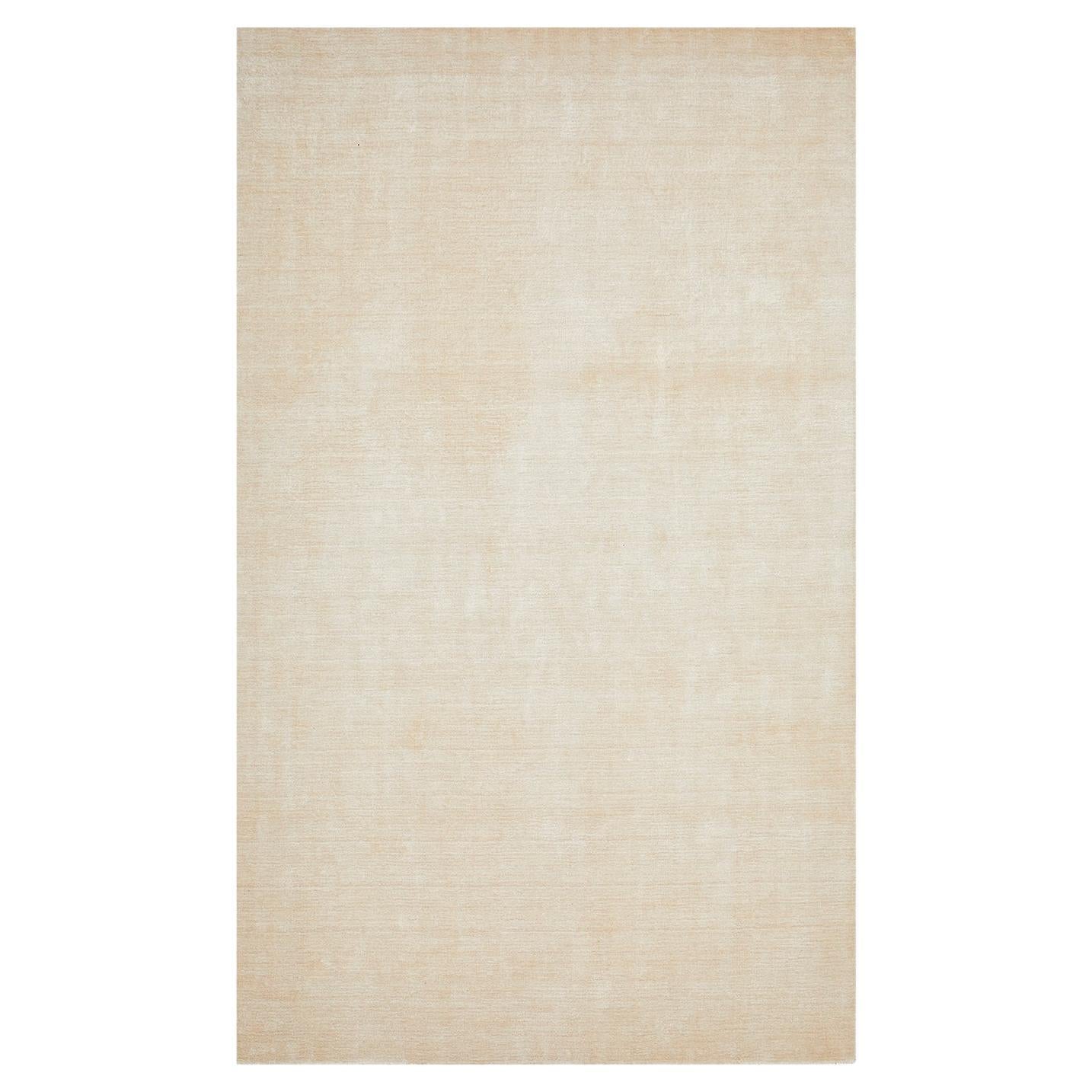 Solo Rugs Lodhi Contemporary Solid Handmade Area Rug Beige For Sale