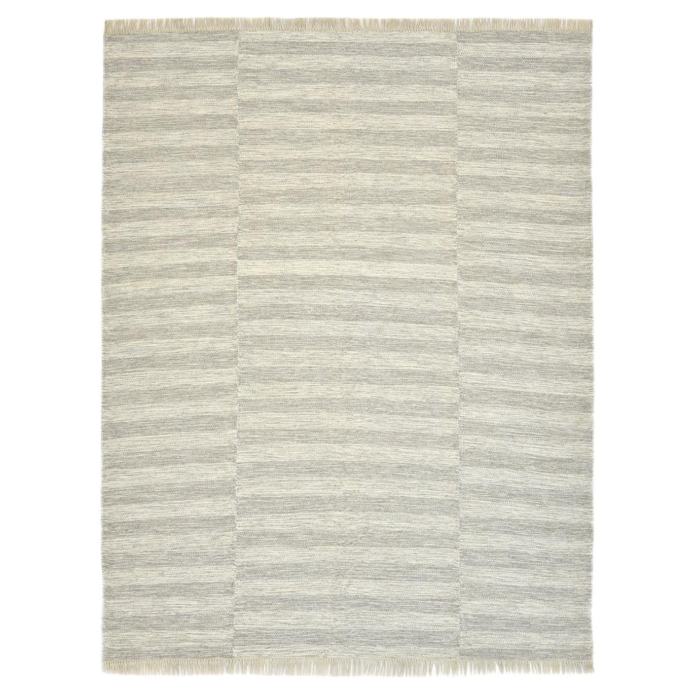Solo Rugs Louella Alfombra de rayas contemporánea hecha a mano Gris