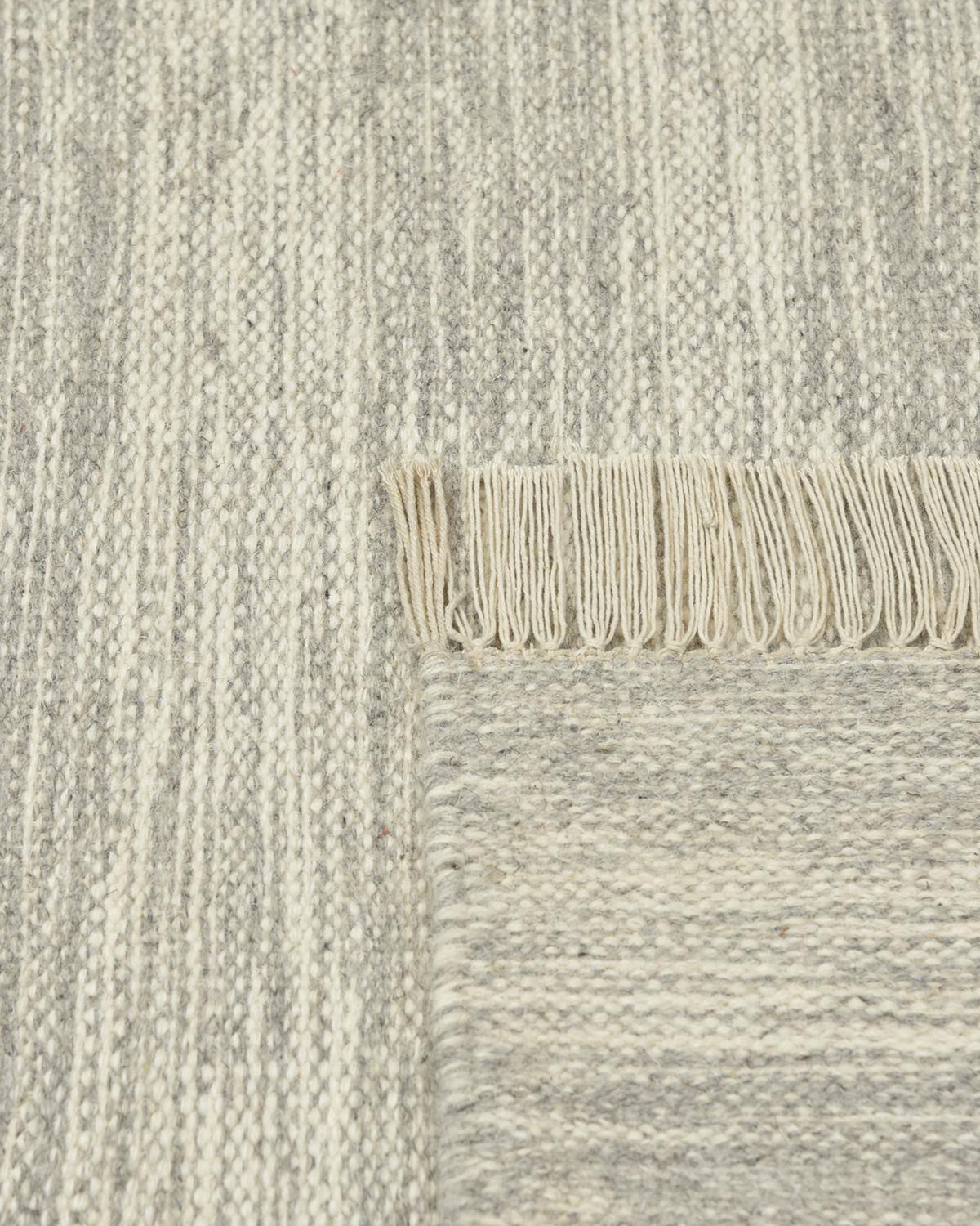 Indian Solo Rugs Louella Contemporary Striped Handmade Area Rug Gray For Sale