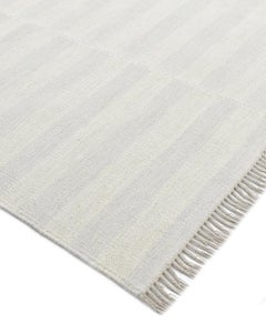Solo Rugs Louella Contemporary Striped Handmade Area Rug Ivory