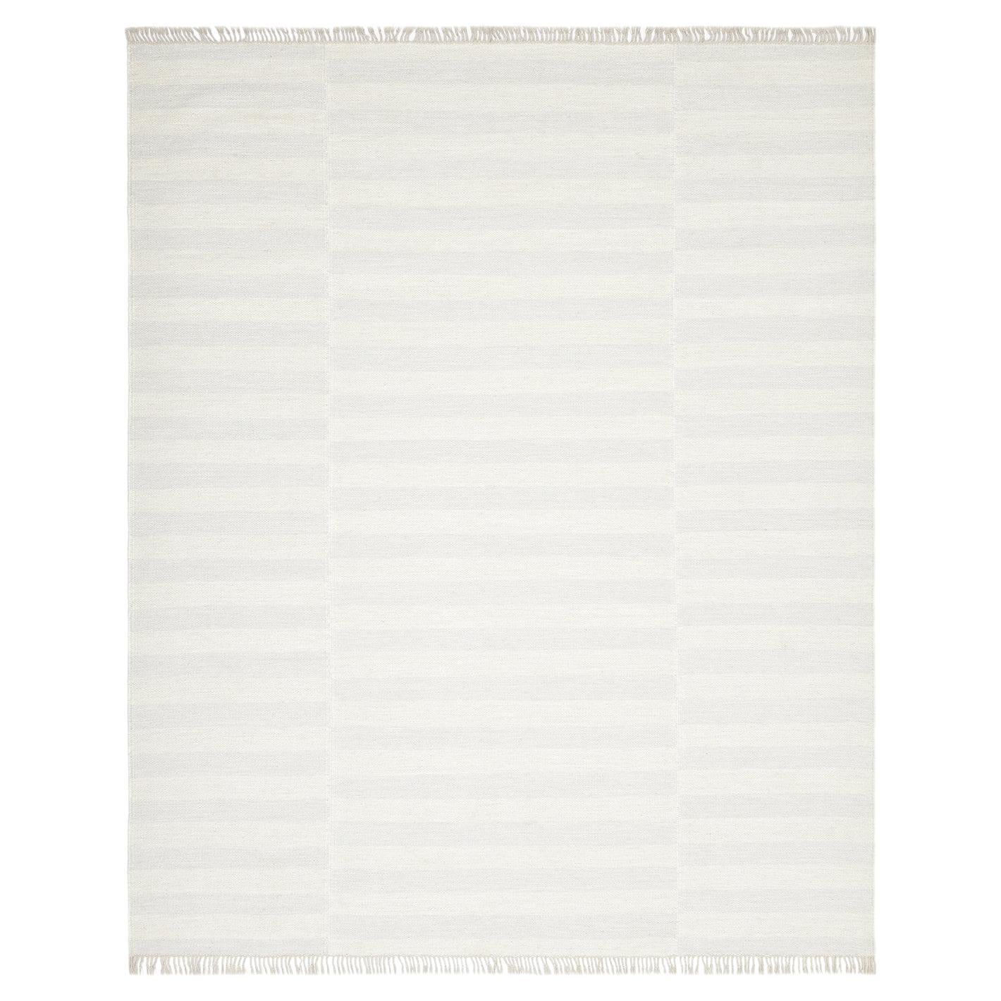 Tappeto Solo Rugs Louella Contemporary Striped Handmade Area Rug Avorio
