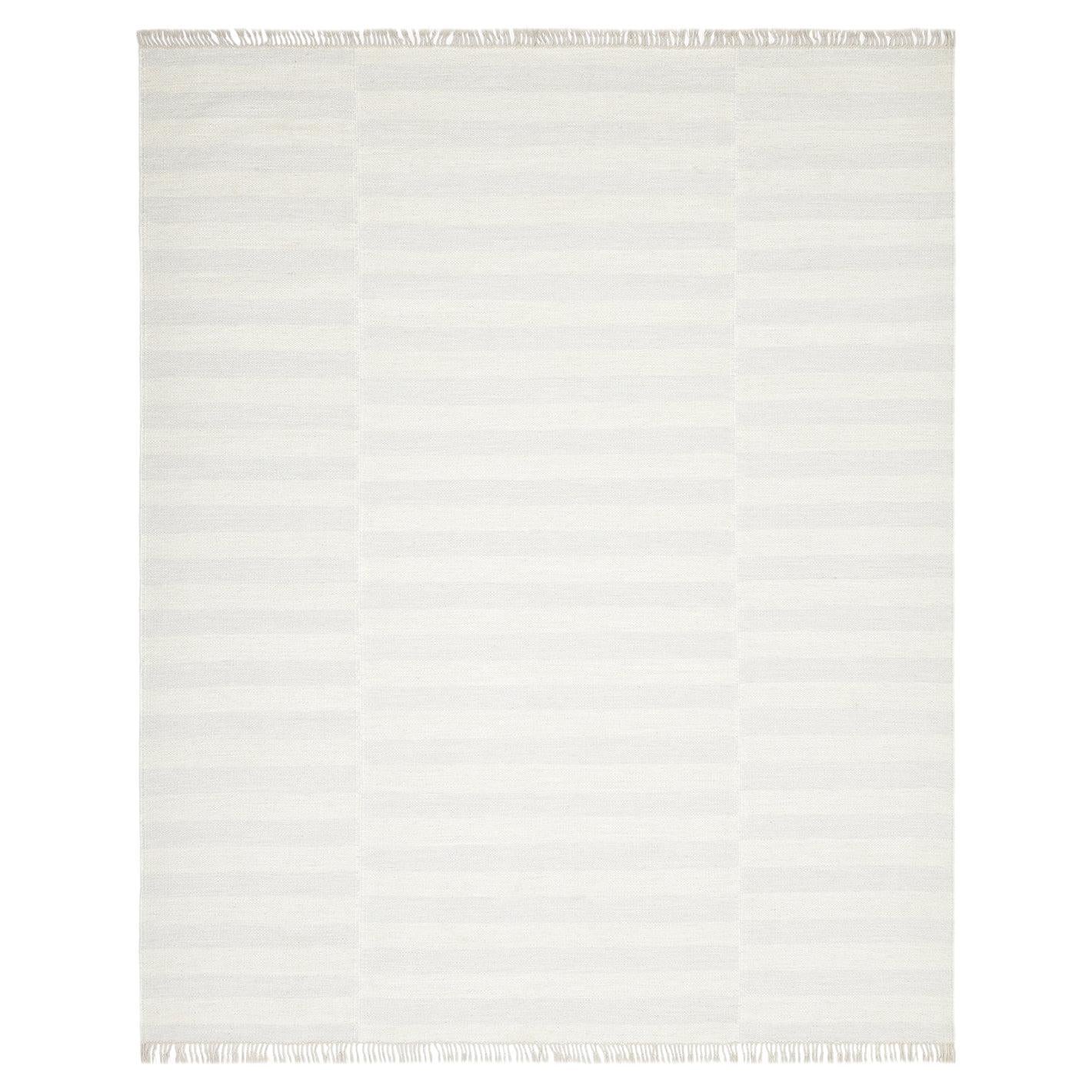 Solo Rugs Louella Contemporary Striped Handmade Area Rug Ivory For Sale