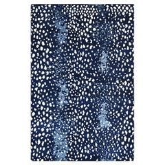 Einzelne Solo-Teppiche Louis Zeitgenössischer handgefertigter Teppich in Blau