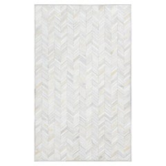 Tapis Solo Meir contemporains à chevrons faits à la main - Tapis ivoire