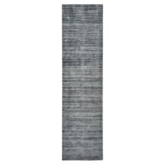 Einzelne Solo-Teppiche, zeitgenössischer, massiver, handgefertigter Teppich in Grau