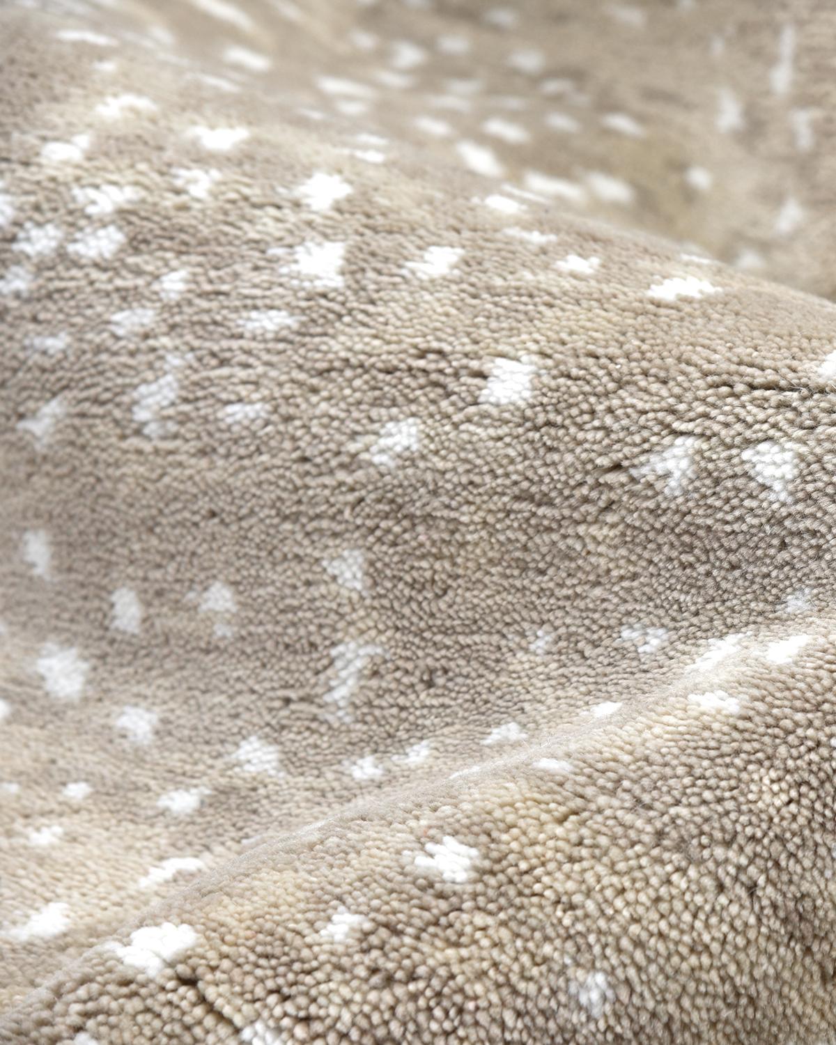 Cotton Solo Rugs Modern Animal Hand-Knotted Brown Area Rug For Sale