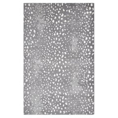 Tapis moderne à motif animal noué à la main gris 8 x 10