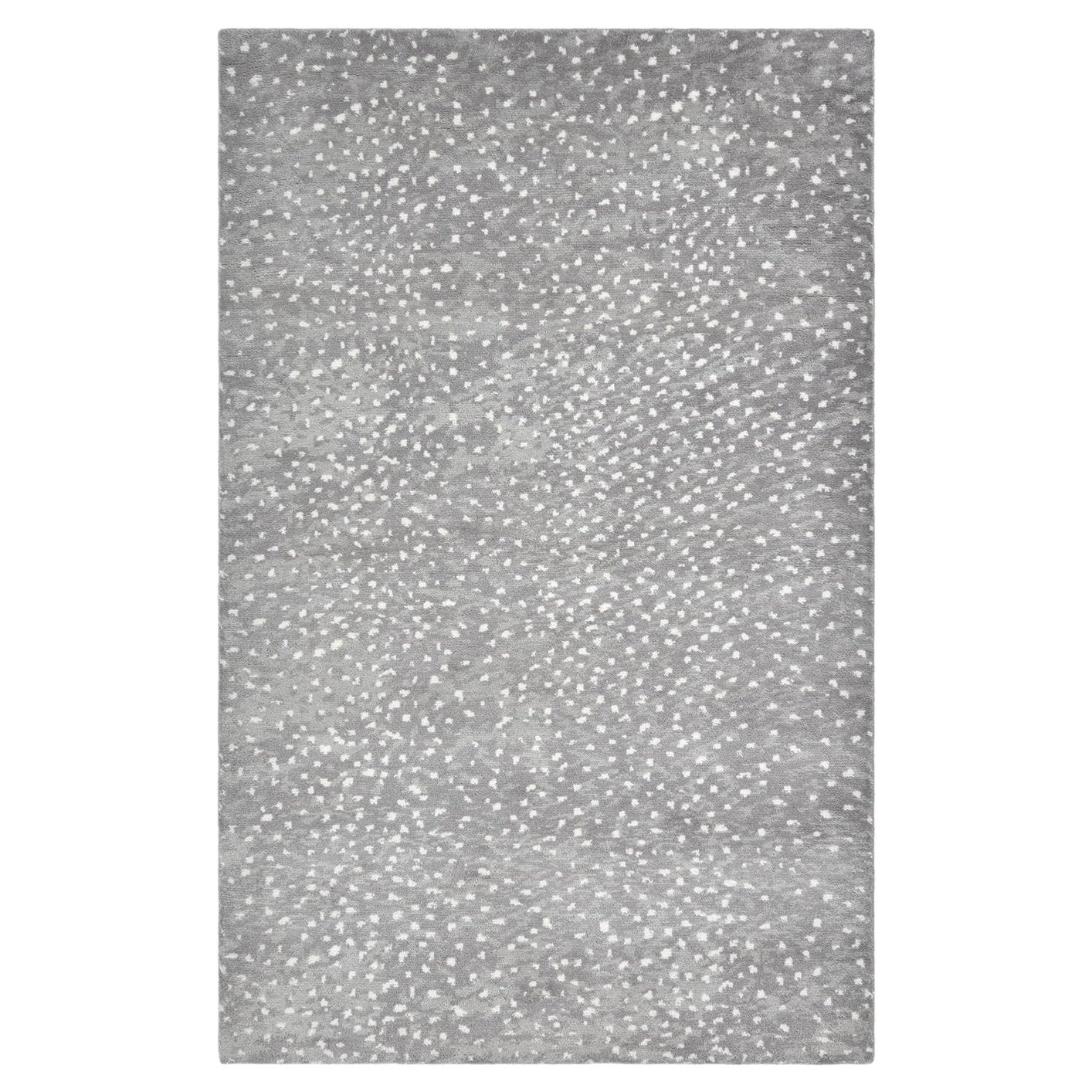 Moderner handgeknüpfter grauer 8 x 10 Teppich mit Tiermotiven