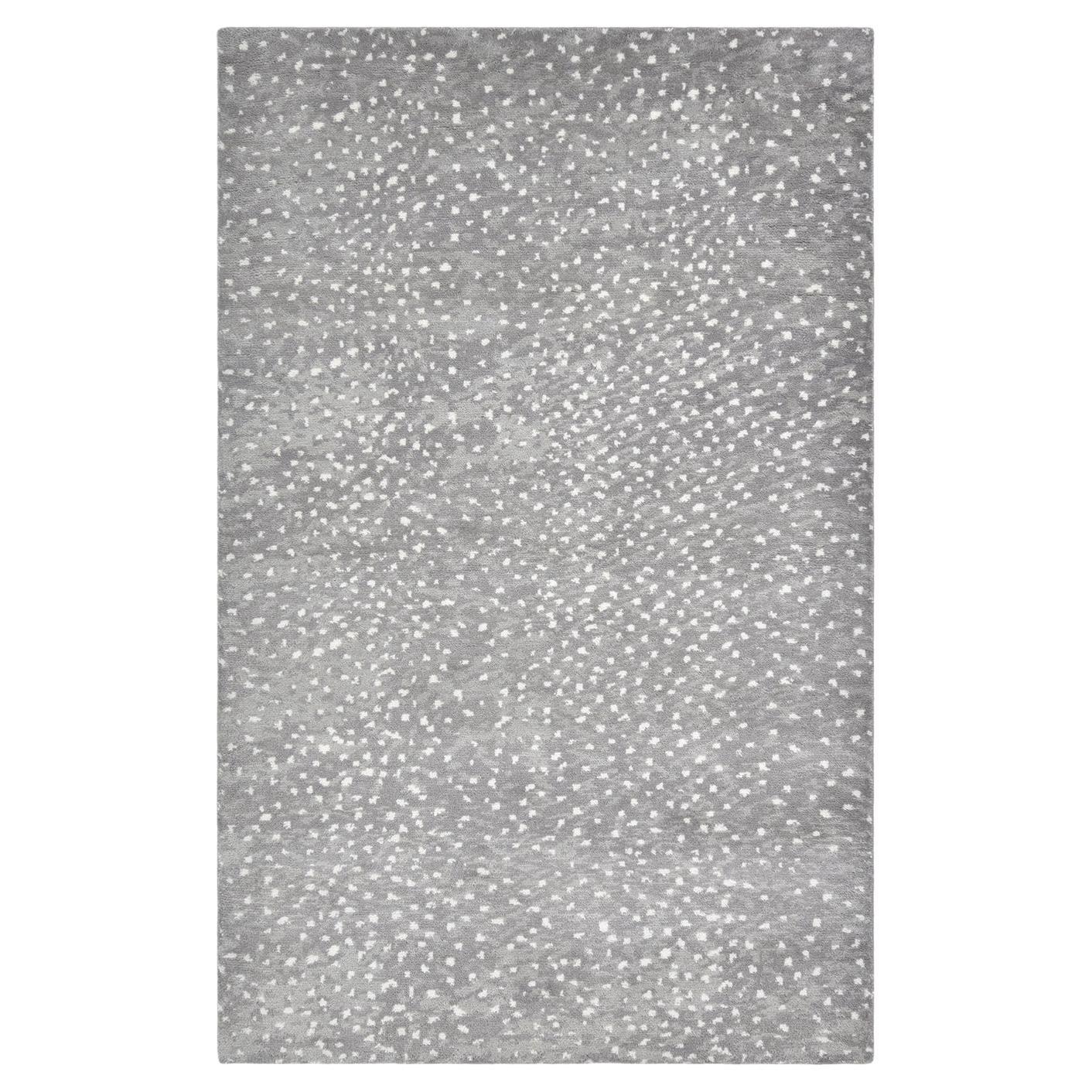 Solo Rugs Modern Animal Hand-Knotted Grey Area Rug For Sale