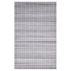 Solo Rugs Modern Checkered Hand-Knotted Gray Area Rug