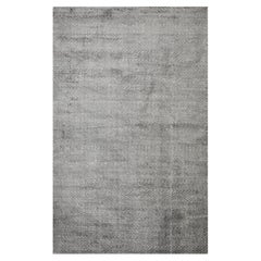 Moderner Chevron-Teppich, handgefaltet, grau, 8 x 10