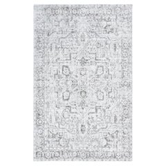 Solo Rugs Modern Floral Hand Loom Light Gray Area Rug