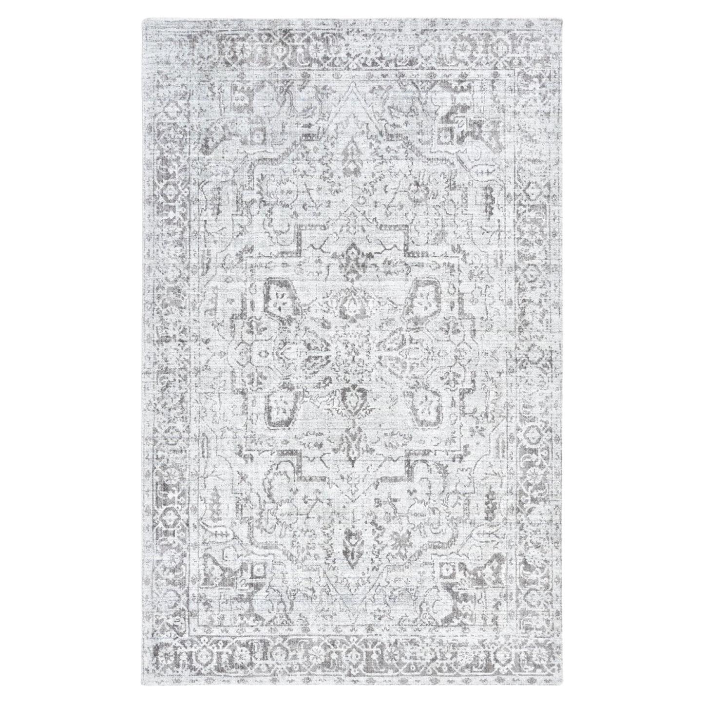 Solo Rugs Modern Floral Hand Loom Light Gray Area Rug