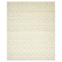 Solo Rugs Modern Geometric Hand Knotted Beige Area Rug