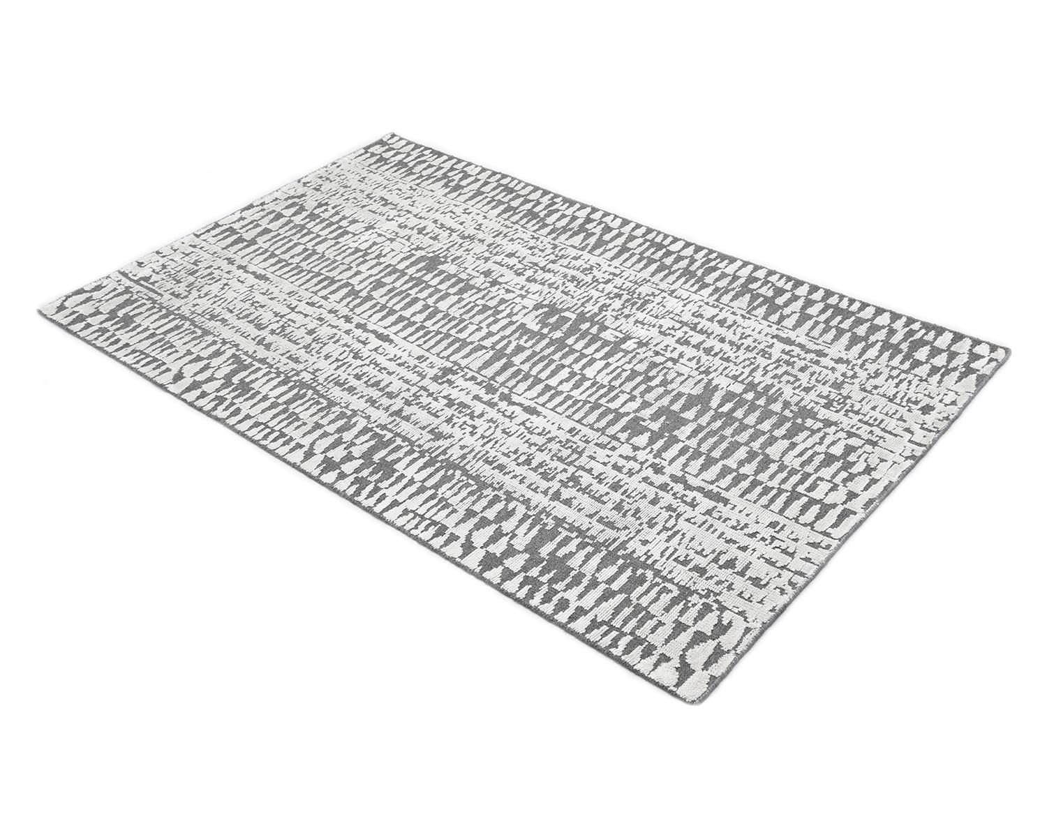 Solo Rugs Modern Geometric Hand-Knotted Grey Area Rug For Sale 1