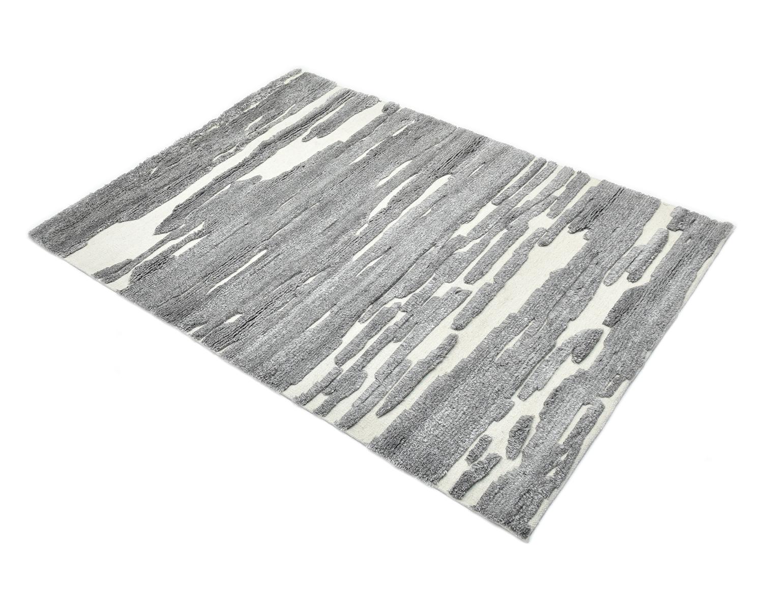 Solo Rugs Modern Geometric Hand Knotted Grey Area Rug For Sale 1