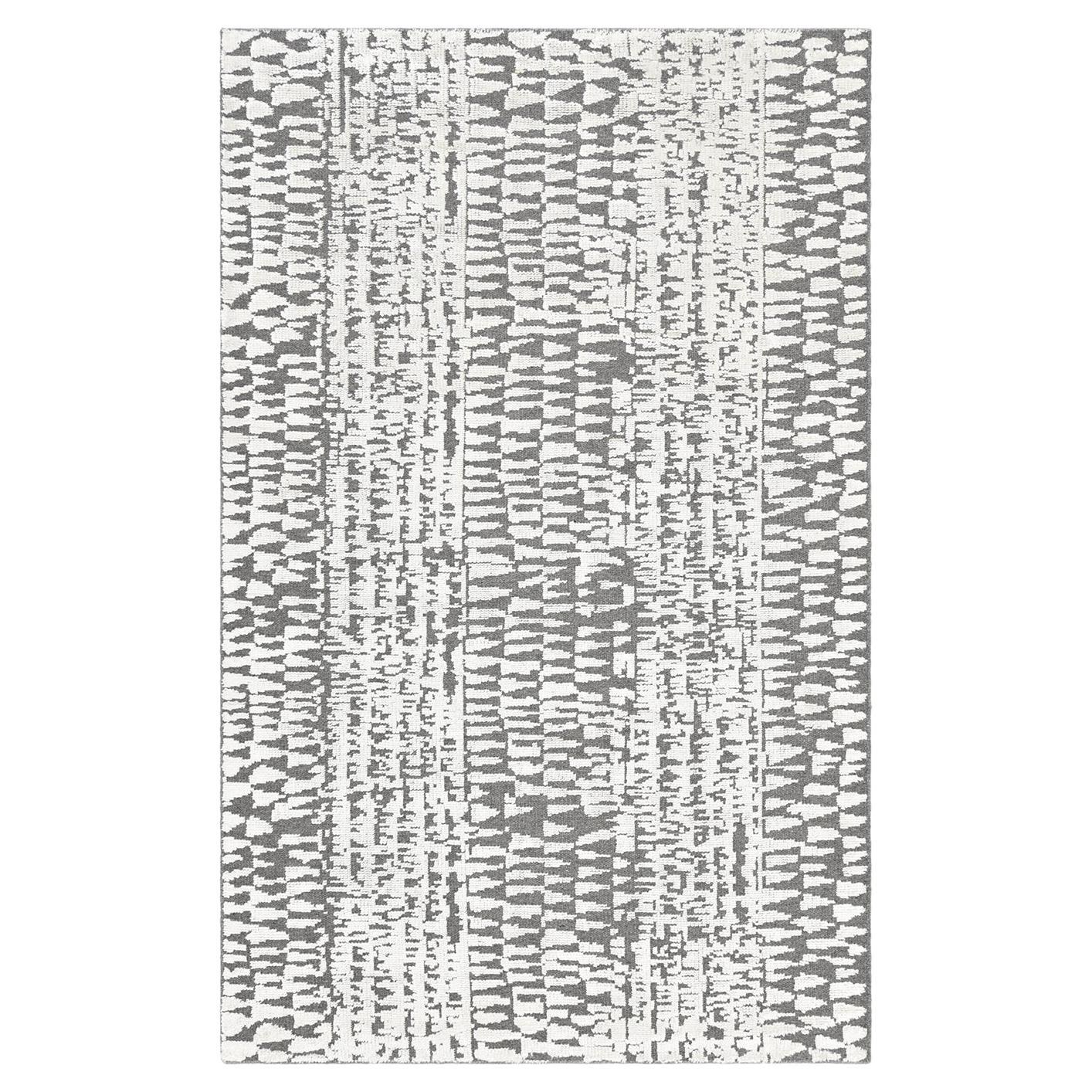 Solo Rugs Modern Geometric Hand-Knotted Grey Area Rug For Sale
