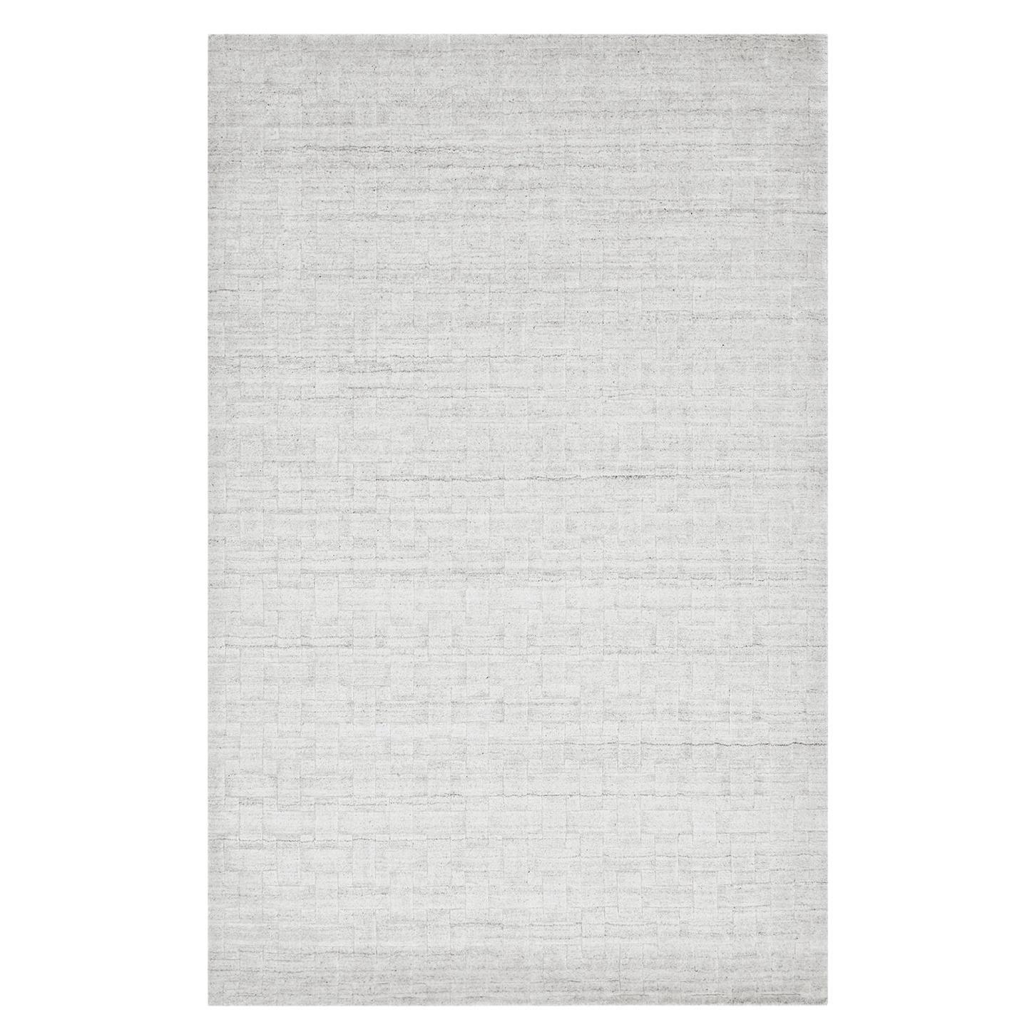 Solo Rugs Modern Geometric Hand Loom Ivory Area Rug For Sale