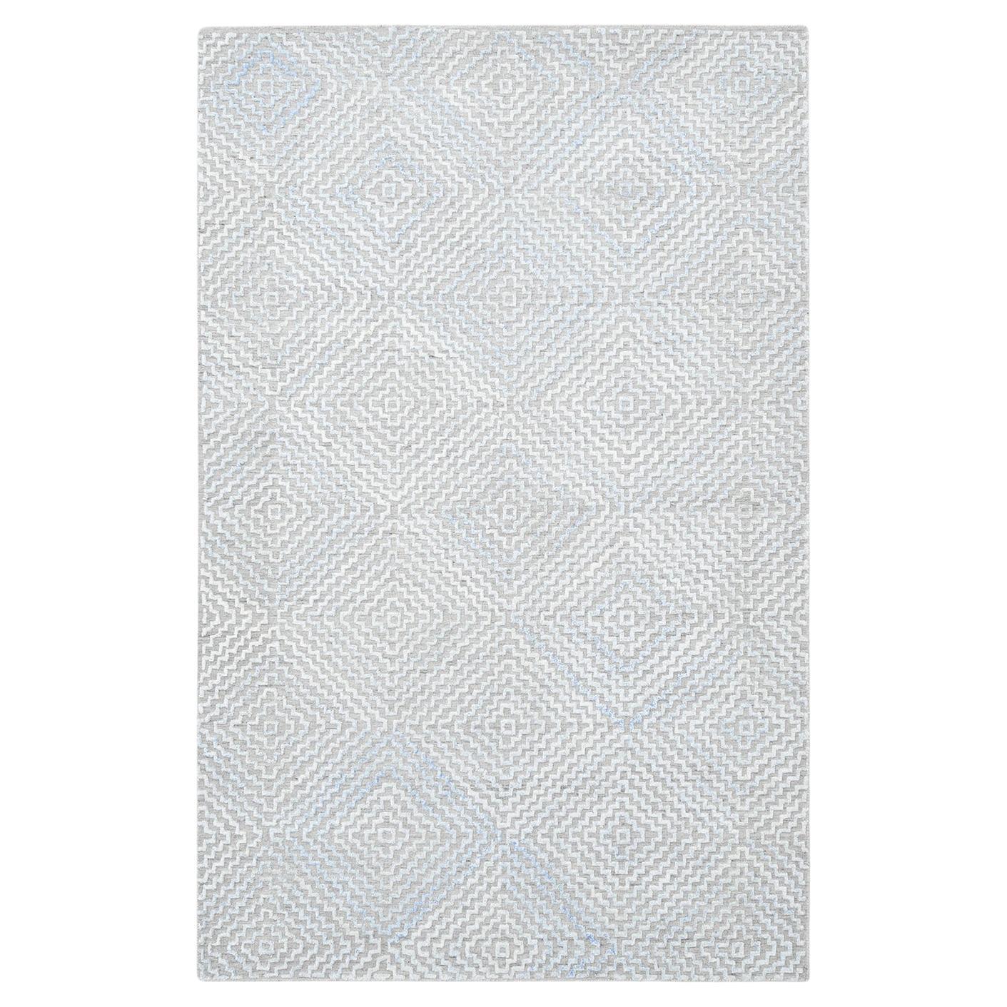 Solo Rugs Modern Geometric Hand Loomed Gray Area Rug For Sale