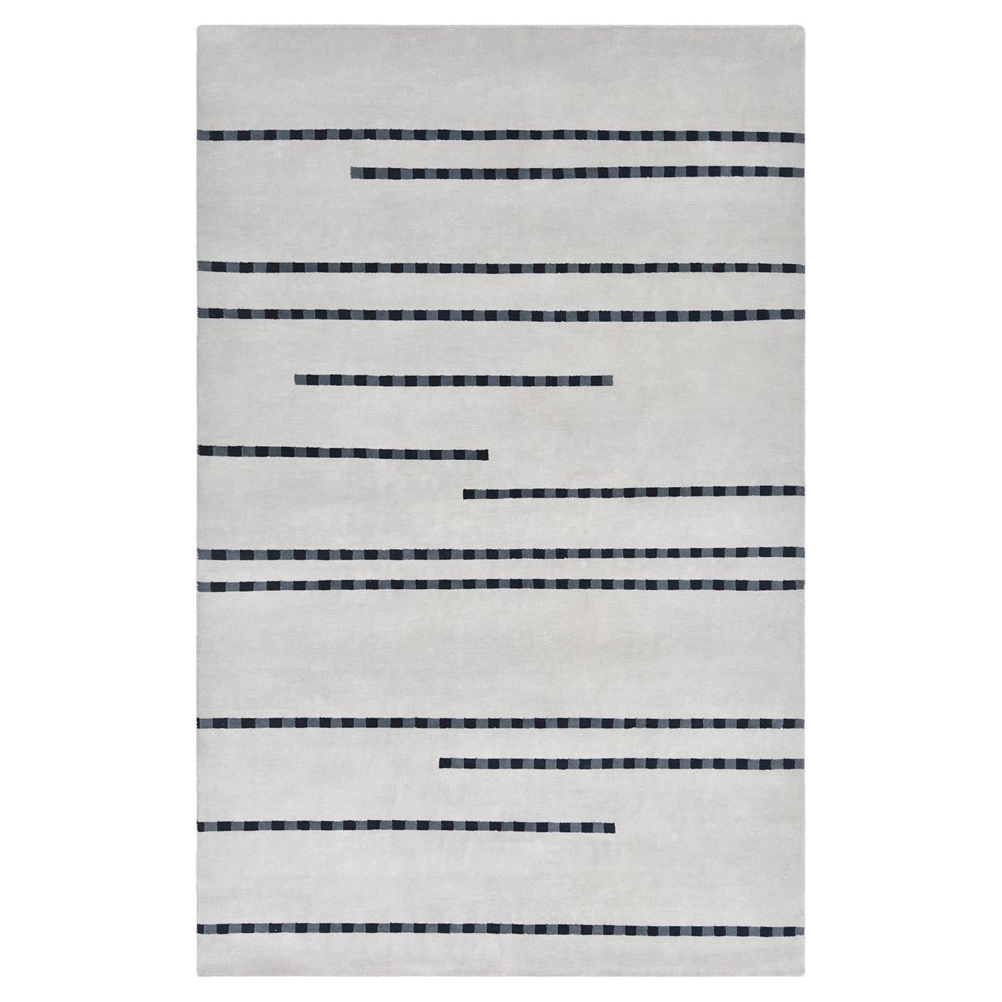 Solo Teppiche Modern  Handgeknüpfter hellgrauer 5 x 8 Teppich im Angebot