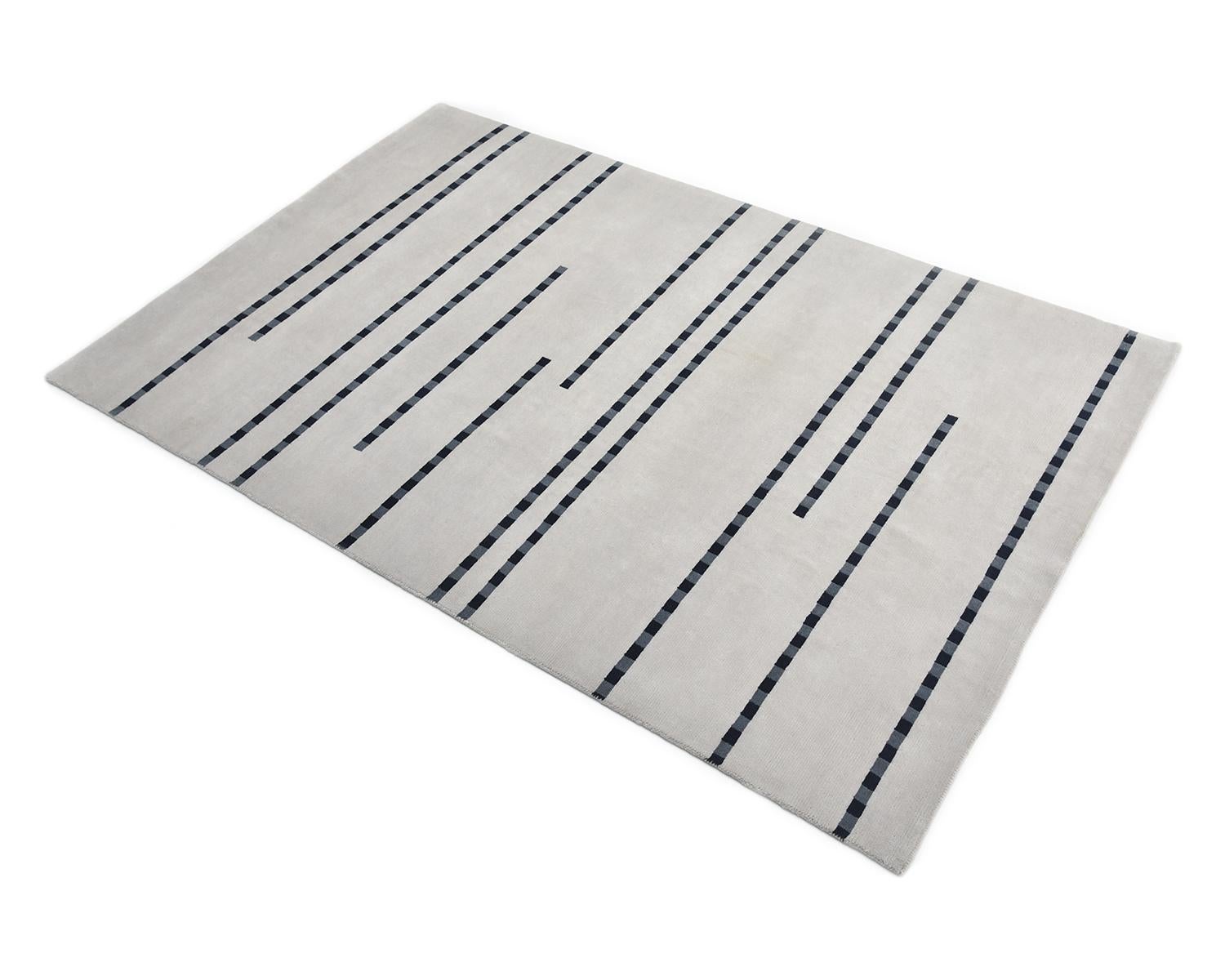 Solo Teppiche Modern  Handgeknüpfter hellgrauer 9 x 12 Teppich im Angebot 1