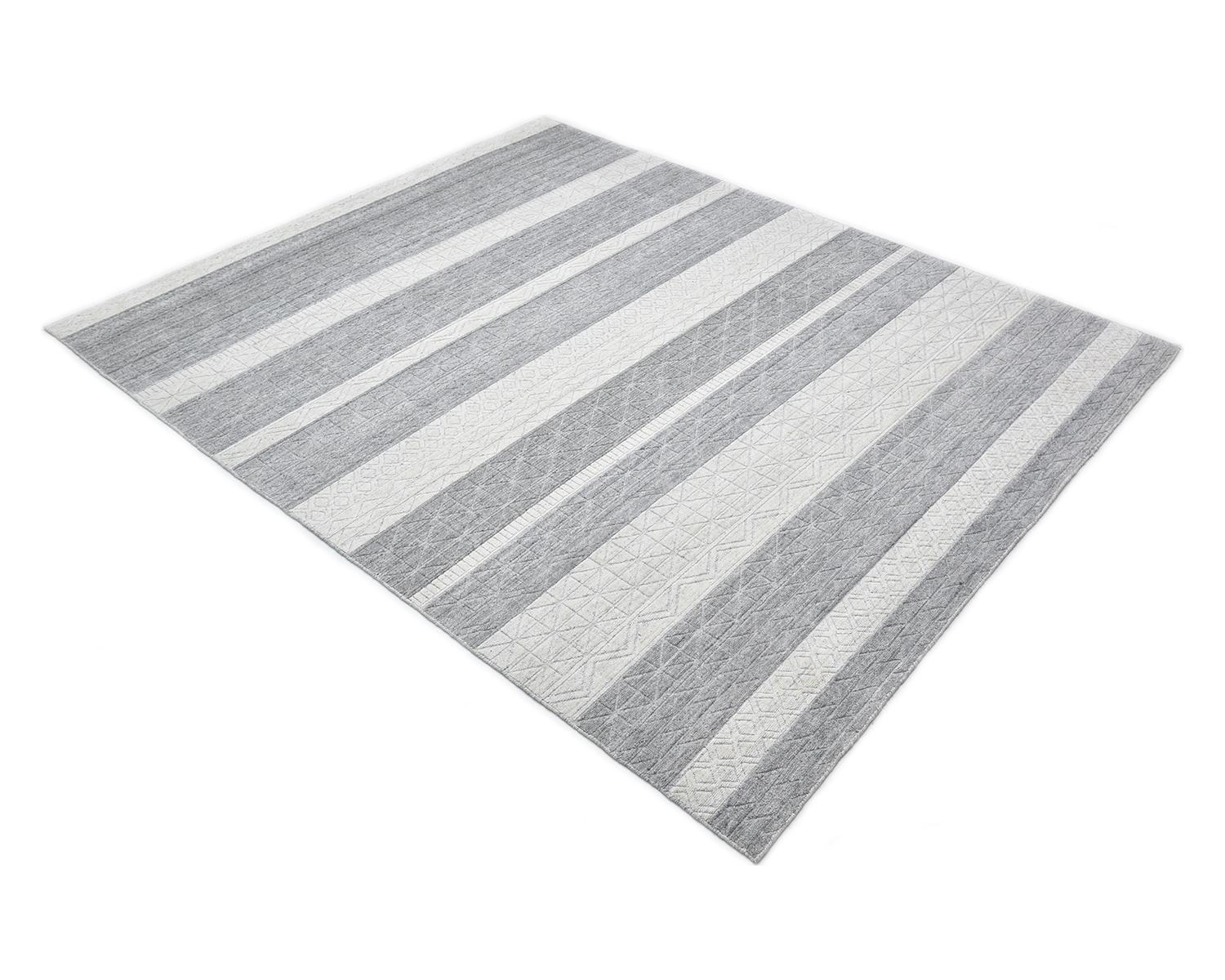 Solo Teppiche Modern  Handloom Gray 8 x 10 Bereich Teppich im Angebot 1