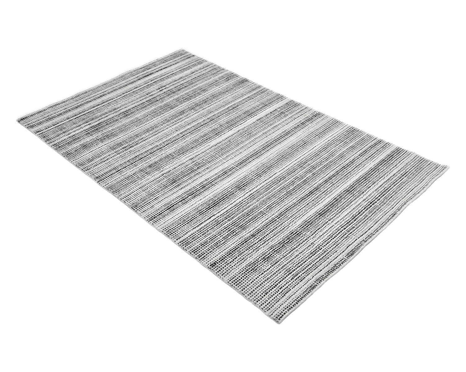Solo Rugs Modern Striped Hand-Knotted Gray Area Rug For Sale 1