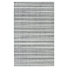 Solo Rugs Modern Striped Hand-Knotted Gray Area Rug