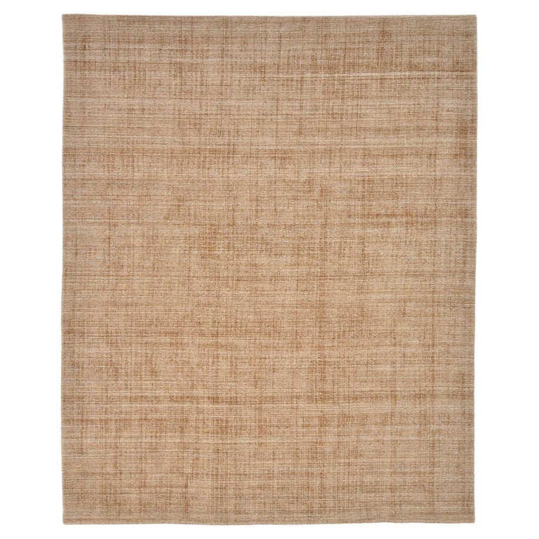 Solo Rugs Modern Striped Hand Loomed Brown Area Rug For Sale at 1stDibs