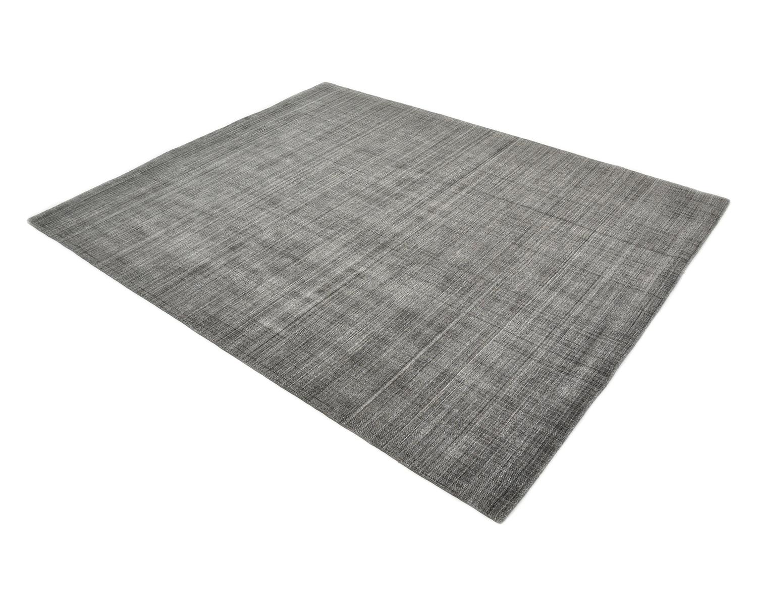 Solo Rugs Modern Striped Hand Loomed Gray Area Rug For Sale 1
