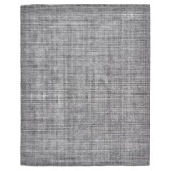 Solo Rugs Modern Striped Hand Loomed Gray Area Rug