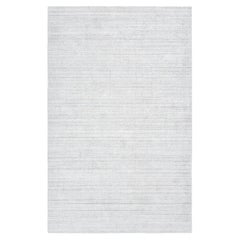 Solo Rugs Modern Striped Hand Loomed Ivory Area Rug