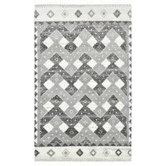 Solo Rugs Moroccan Chevron Hand-Knotted Gray Area Rug