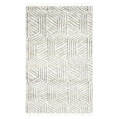 Tapis marocains géométriques noués à la main ivoire 5 x 8 tapis