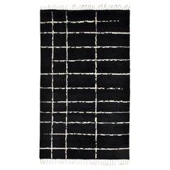 Solo Rugs Moroccan Hand Knotted Black Area Rug