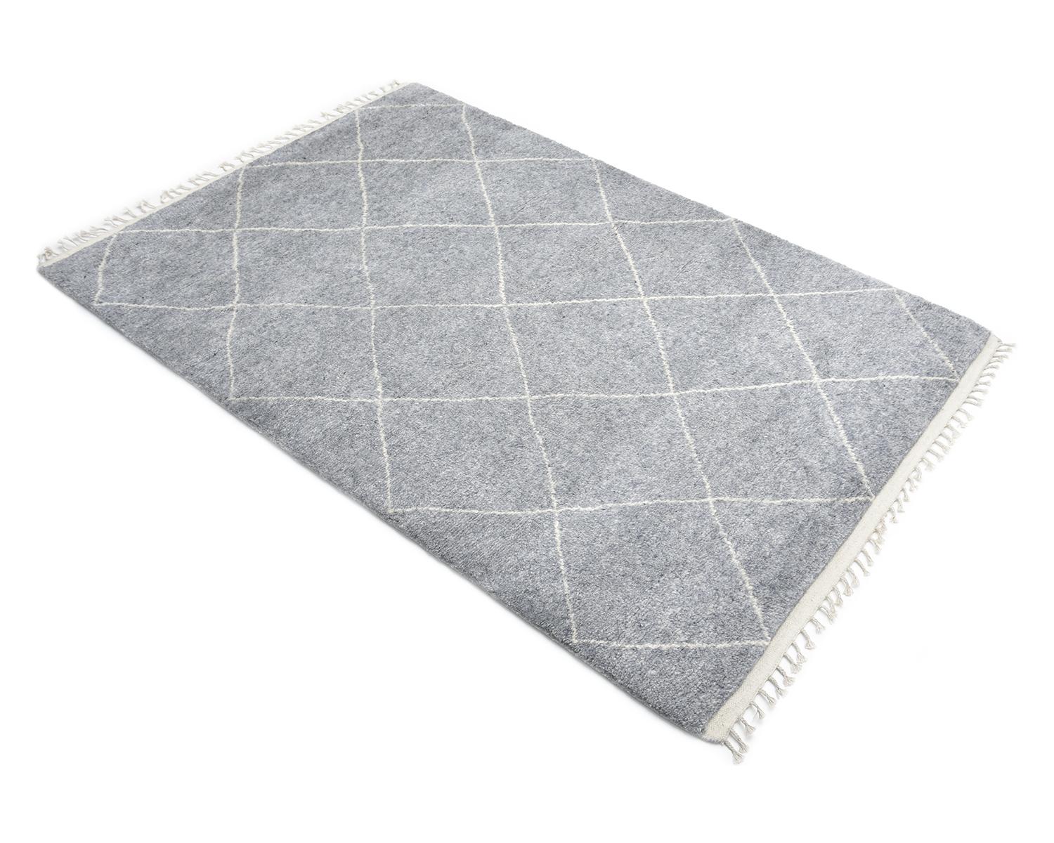 Solo Rugs Moroccan Hand Knotted Gray Area Rug For Sale 1