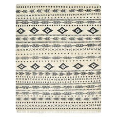 Marokkanischer handgeknüpfter elfenbeinfarbener 5 x 8 Teppich mit Solo-Teppich
