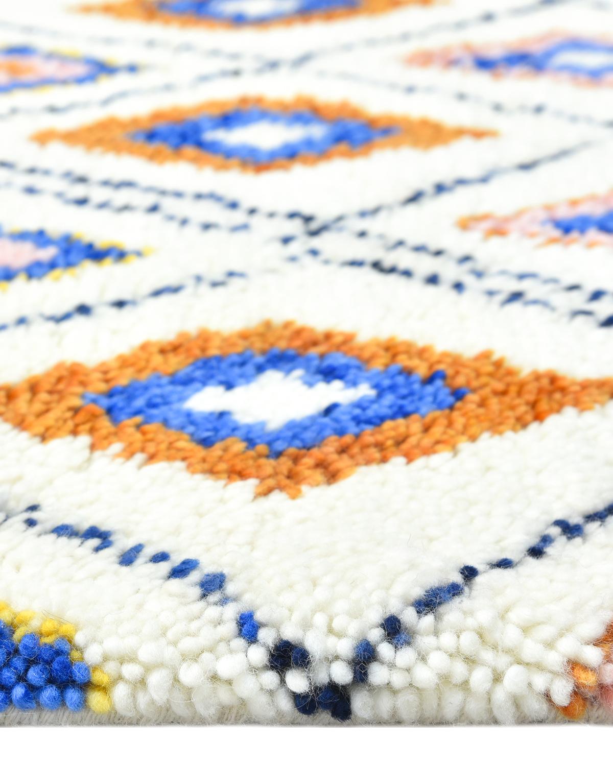XXIe siècle et contemporain Tapis marocain ivoire noué à la main 8 x 10 tapis en vente
