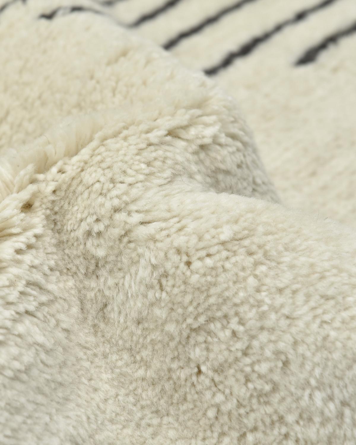 Solo Rugs Alfombra Marroquí Anudada a Mano Marfil Algodón en venta