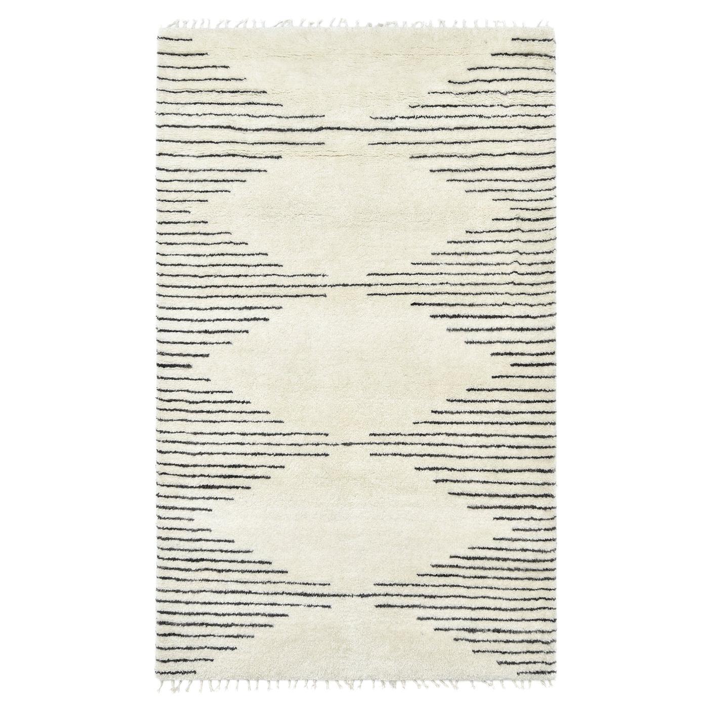 Solo-Teppiche Marokkanischer handgeknüpfter elfenbeinfarbener 8 x 10 Teppich