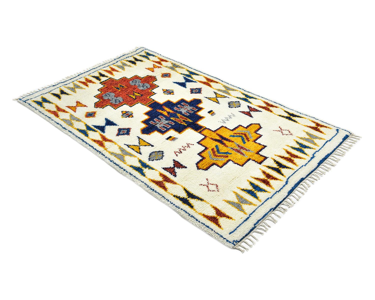 Solo Rugs Moroccan Southwestern Hand-Knotted Ivory Area Rug For Sale 1