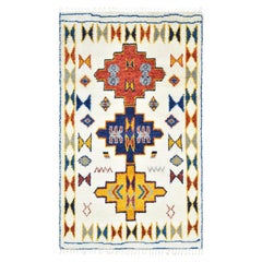 Solo Rugs Moroccan Southwestern Hand-Knotted Ivory Area Rug